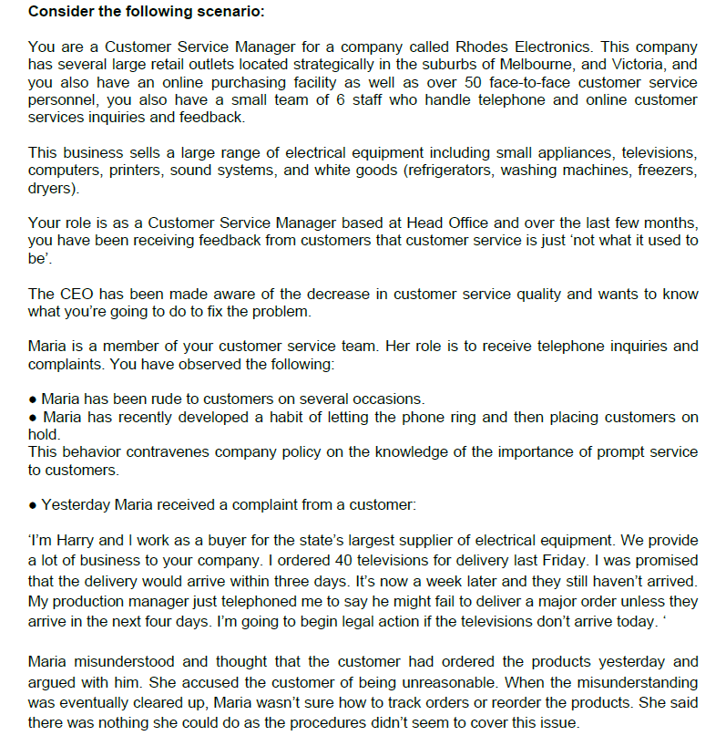 participants will be able toConsider the following scenario: You are a |Customer