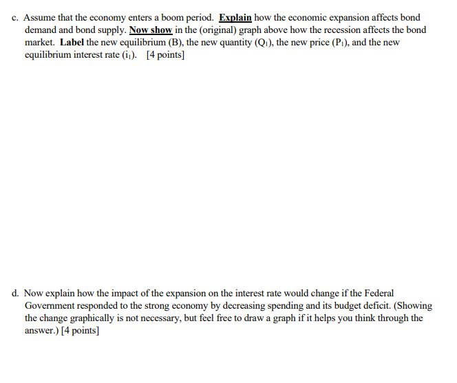 model in equilibrium at price = $1000 and an interest rate of