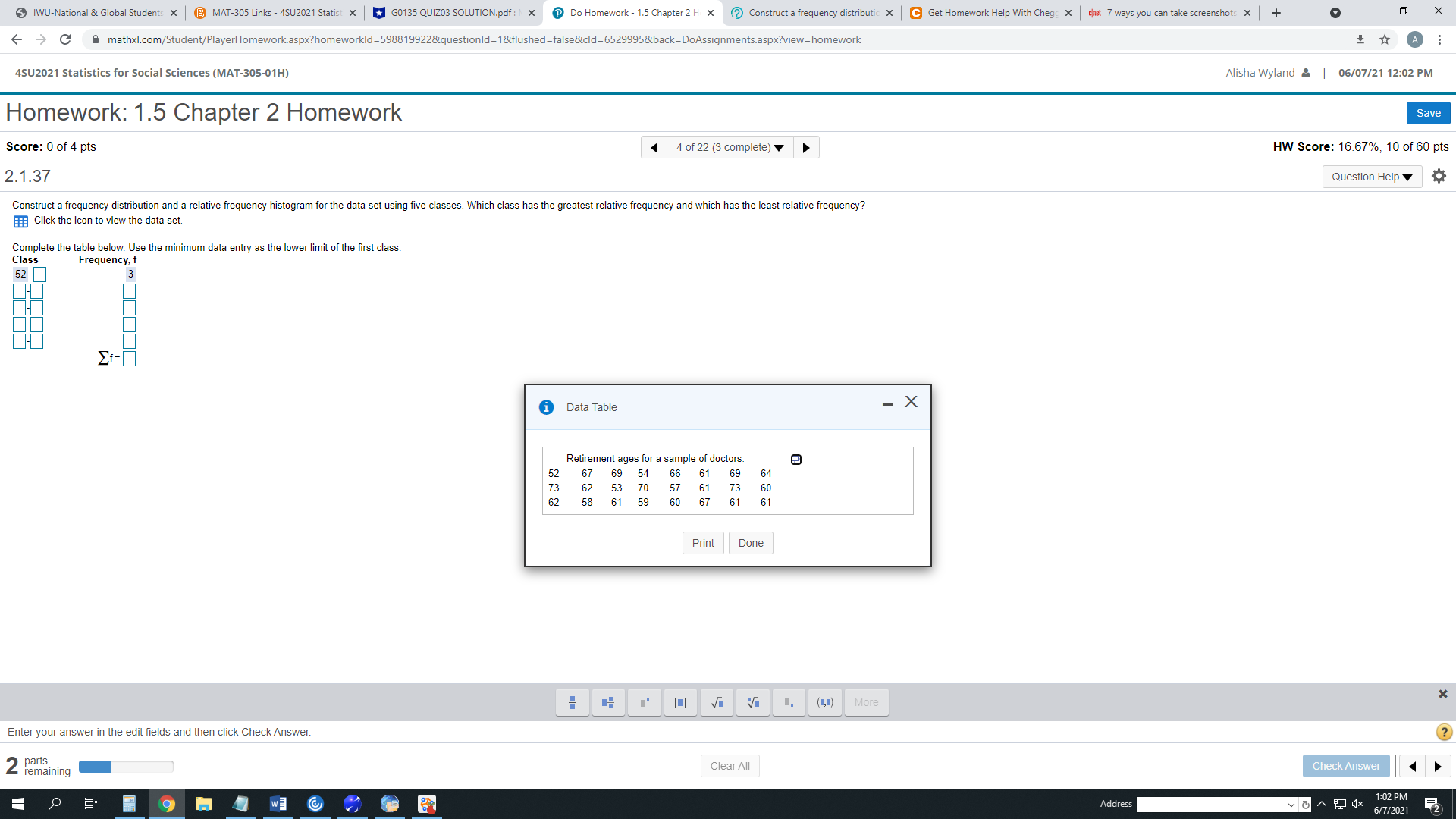 Construct a frequency distribution and a relative frequency histogram for the data