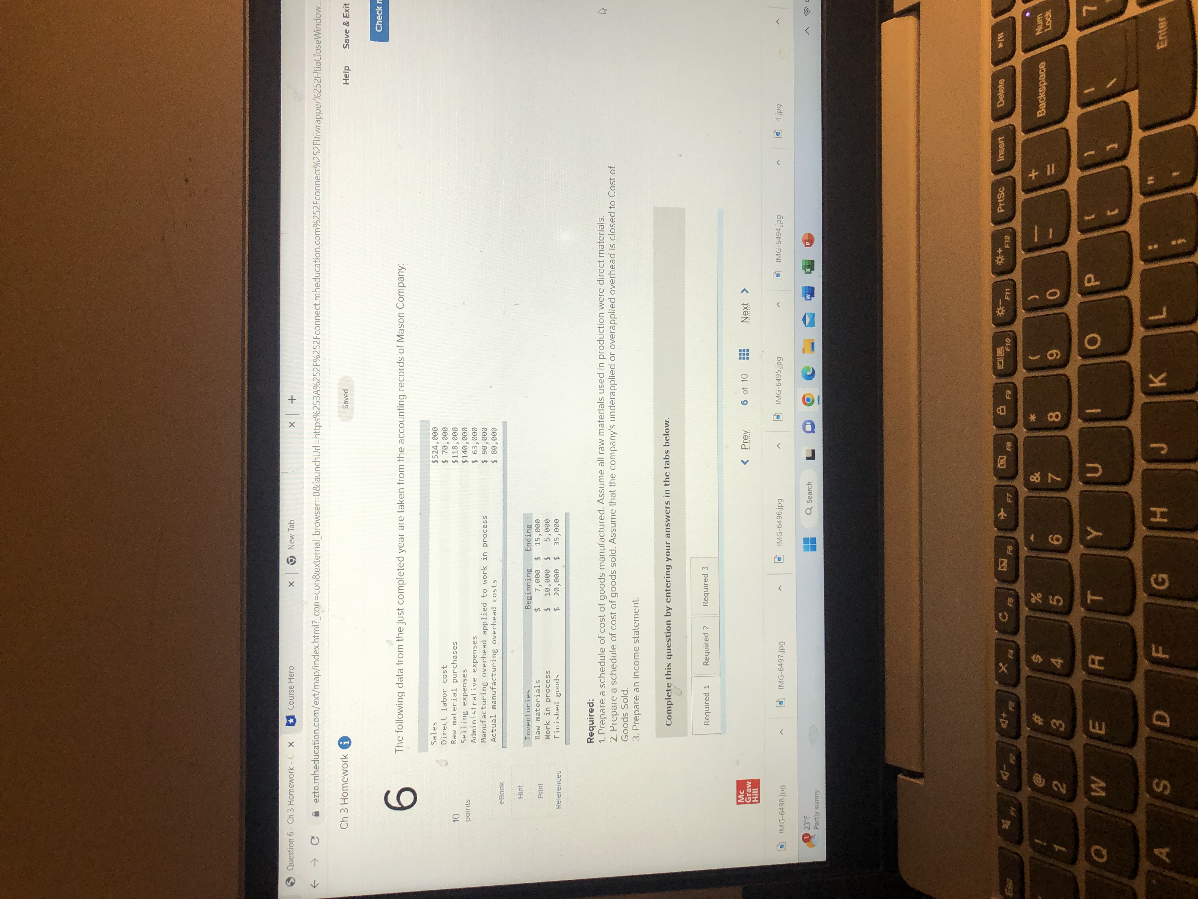 $524, 000 Direct labor cost $ 70, 080 10 Raw material purchases