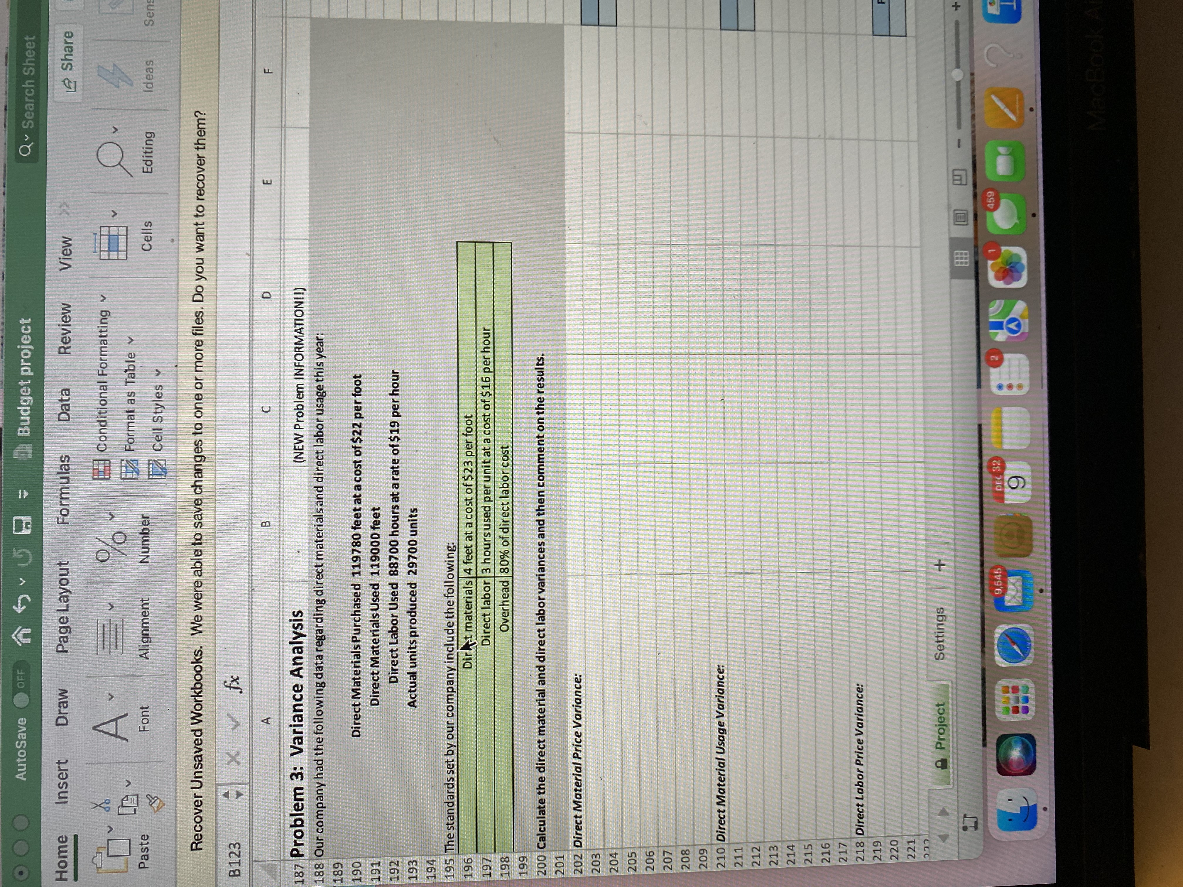  AutoSave OFF Budget project Q Search Sheet Home Insert Draw Page