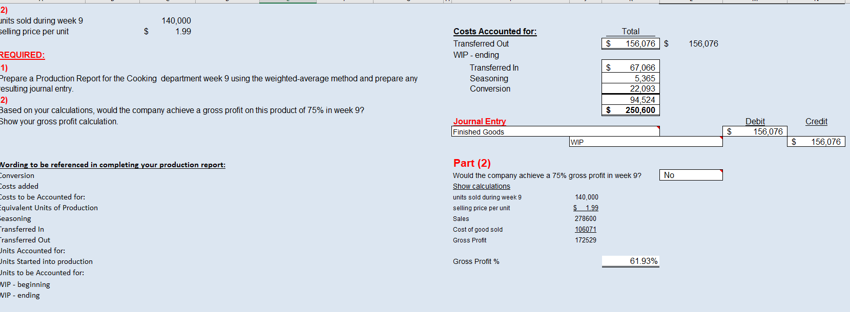 Humpty Dumpty Inc. manufactures Yummy potato chips. Part (1) Quantity Production of