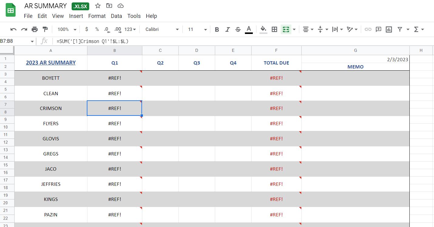 need to make that summary spreadsheet accessible on Google Sheets, but I