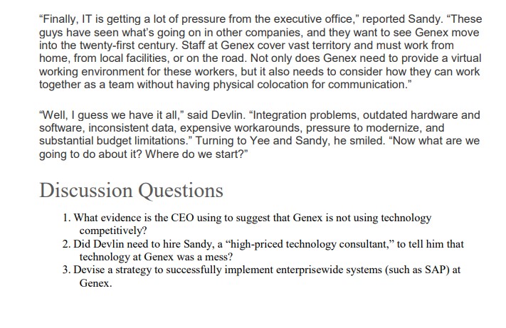 have seen what's going on in other companies, and they want to