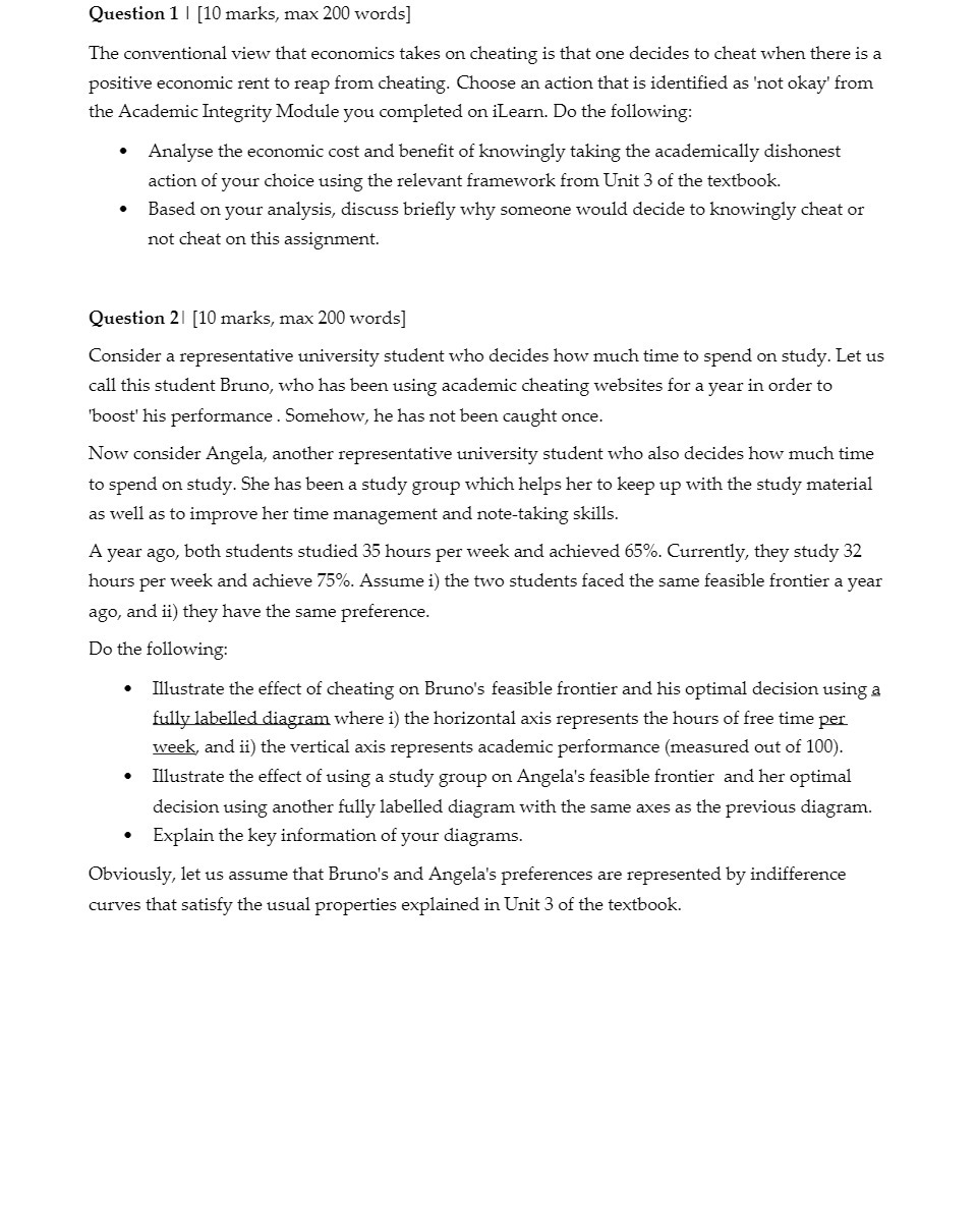  Question 1 | [10 marks, max 200 words] The conventional view