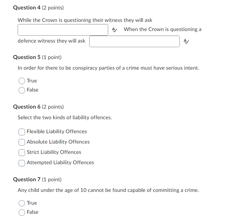 witness they will ask l 13/ Question 5 [1 point} In order