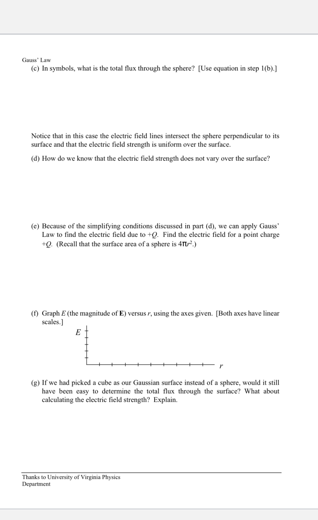 surface 2. The next few questions involve point charges. (a) Draw the