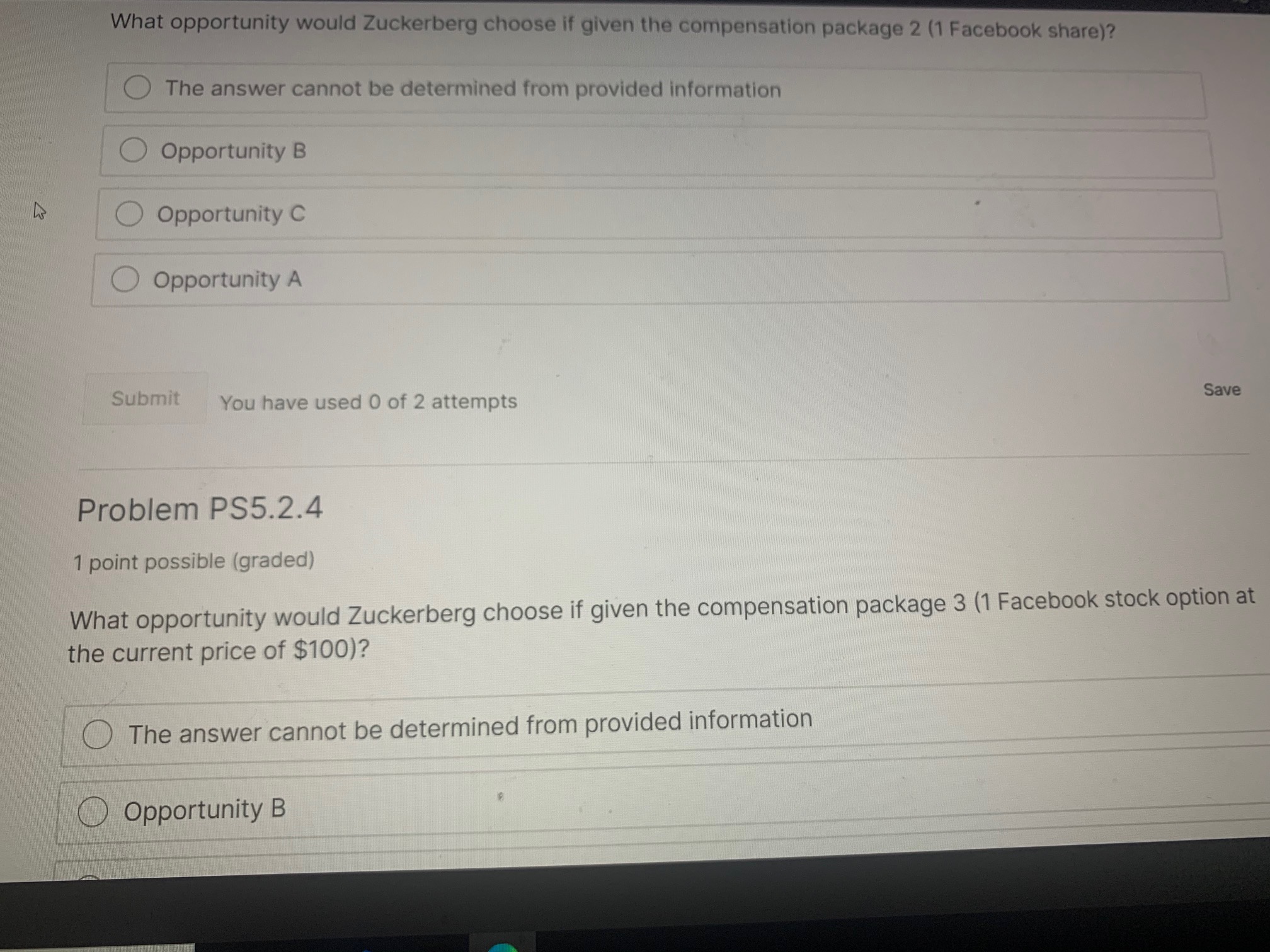 compensation package (Mark Zuckerberg is the CEO of Facebook). They have decided
