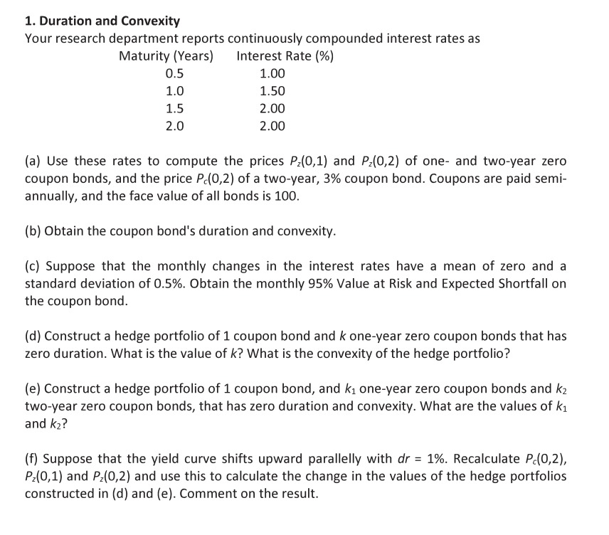 compounded interest rates as Maturity [Years] Interest Rate (96] 0.5 1.00 1.0