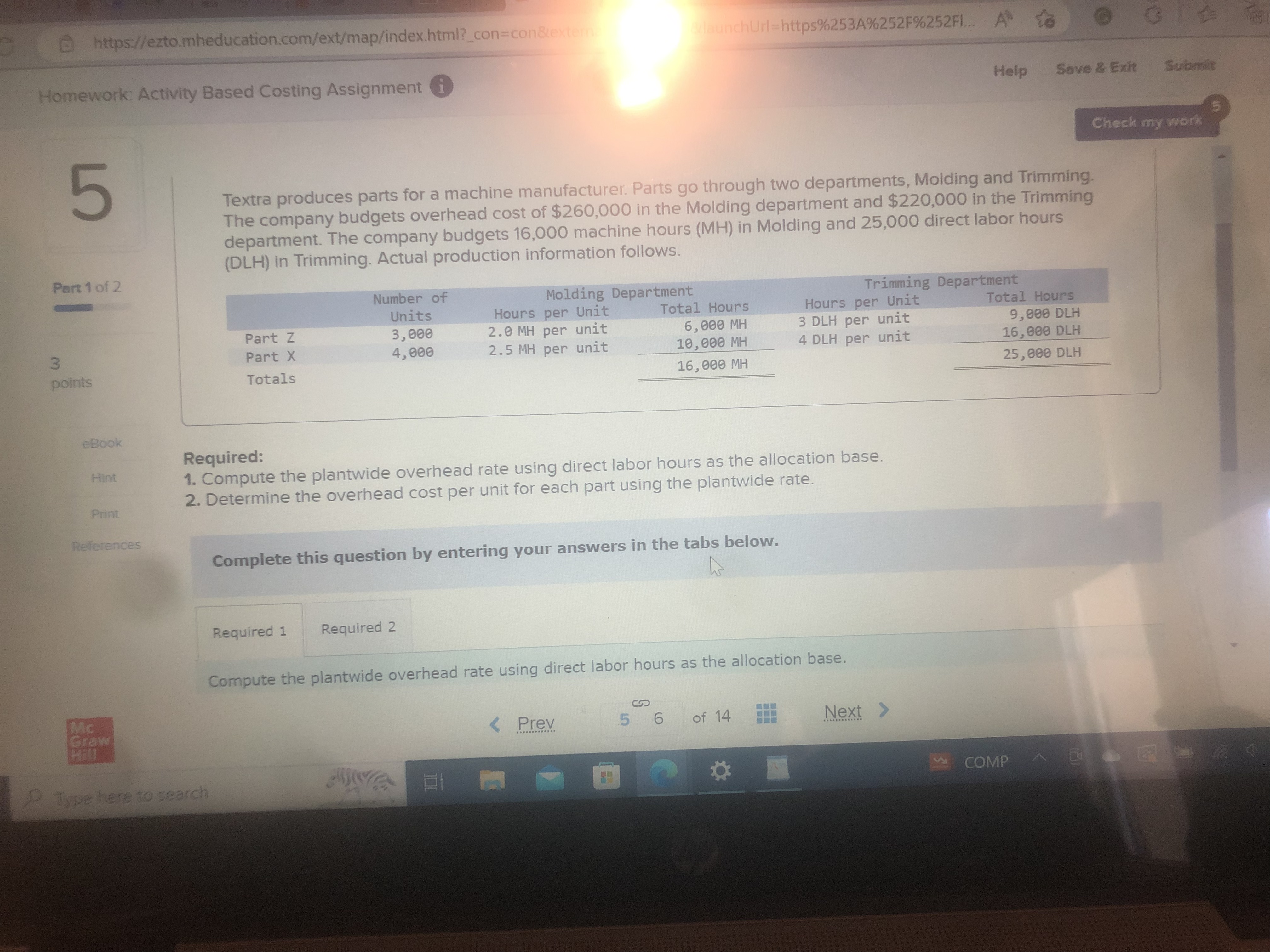 to Homework: Activity Based Costing Assignment i Help Save & Exit Submit