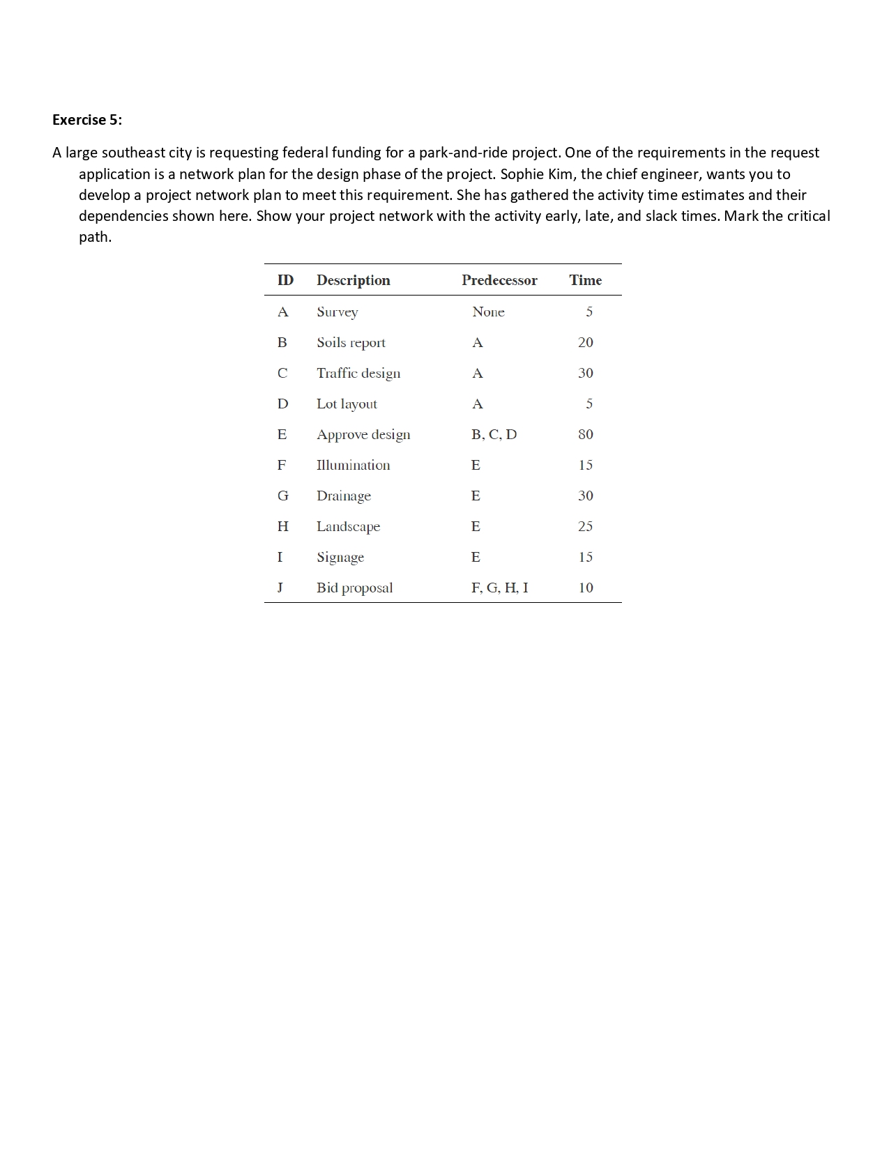 site A C D Install drainage B E Pour foundation C. D