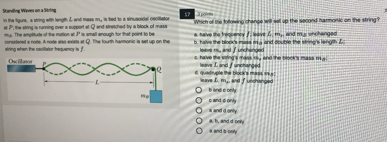 a string with length L and mass m, is tied to a