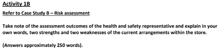 Risk assessment Date of assessment: 30/11/20 Name of Health and safety representative: