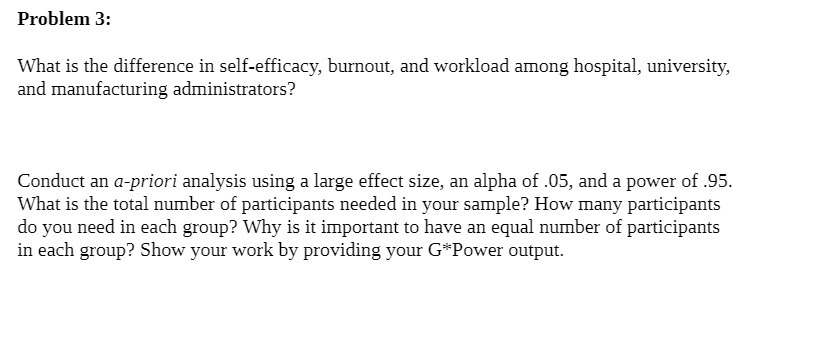  Problem 3: What is the difference in self-efcacy, burnout, and workload