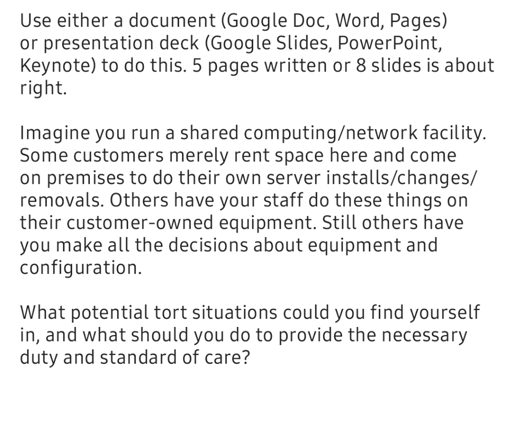 (Google Slides, PowerPoint, Keynote) to do this. 5 pages written or 8