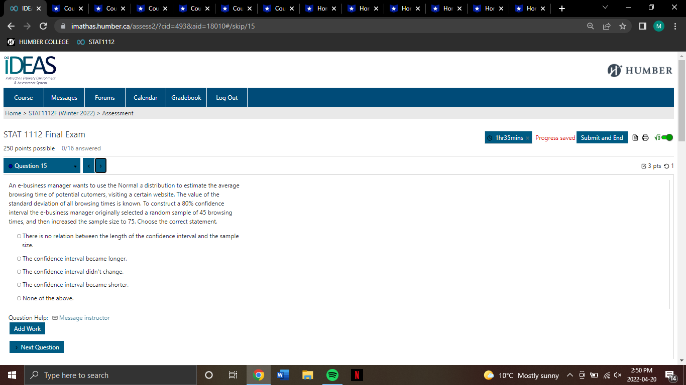selected. This type of sampling is called O convenience sampling O systematic