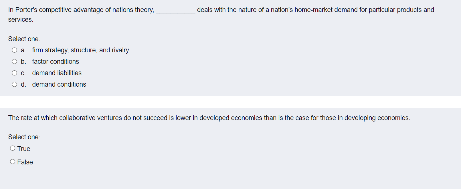 to as Select one: O a. quota O b. investment barrier O