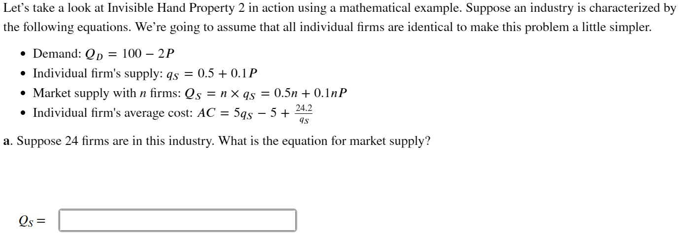make this problem a little simpler. 0 Demand: QB = 100 2P