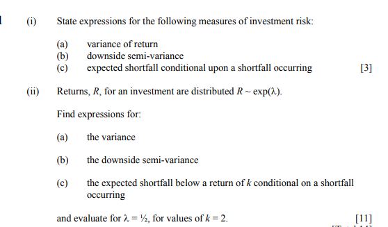 (i) Explain what is meant by:(a) risk-neutral models(b) equilibrium models [6](ii) Outline