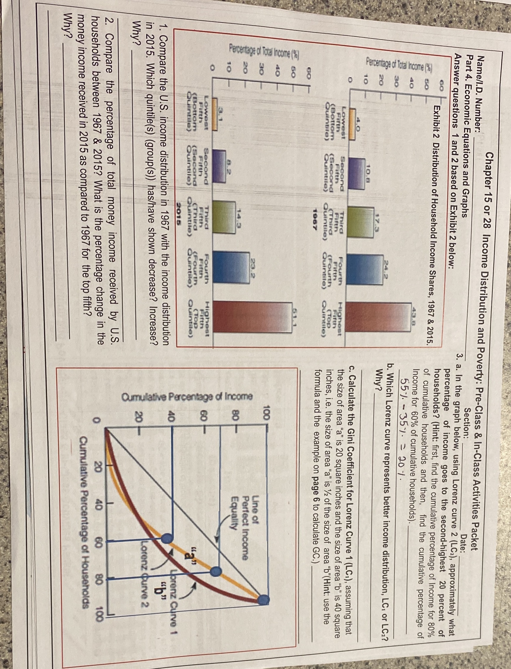 Need help with #1 and #3 please Name/I.D. Number: Chapter 15 or
