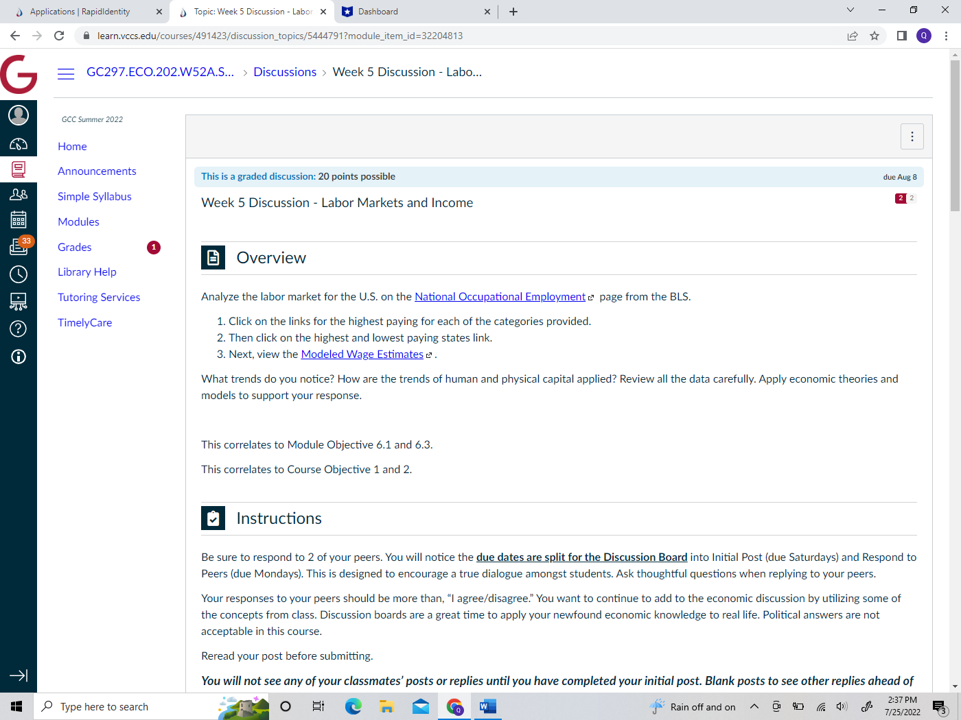 Applications | RapidIdentity x Topic: Week 5 Discussion - Labor X