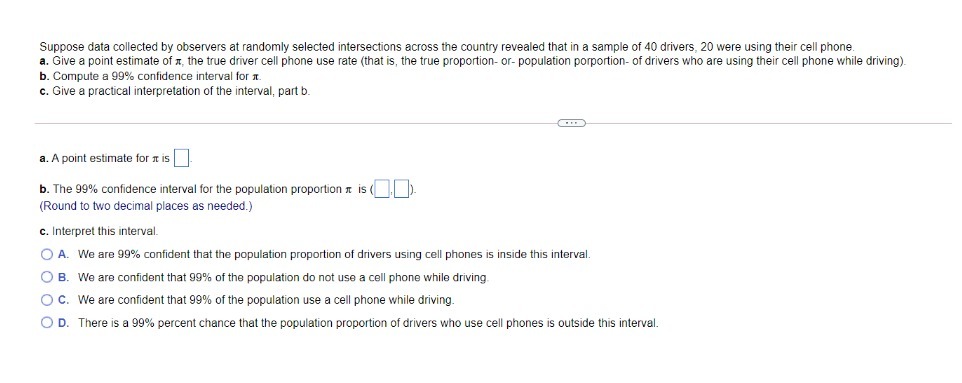 country revealed that in a sample of 40 drivers, 20 were using