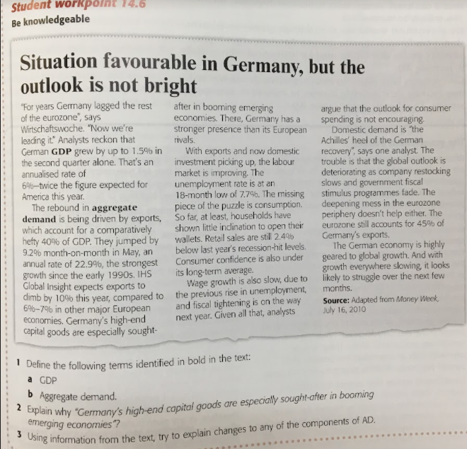 outlook is not bright "For years Germany lagged the rest after in