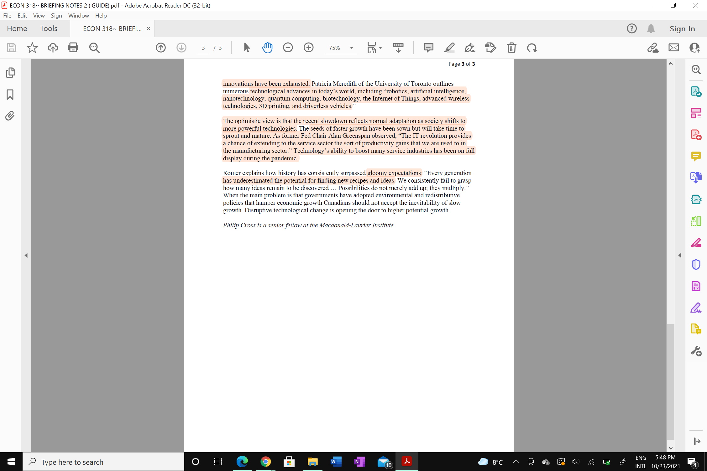 briefing note and reading the article below, you are to have completed