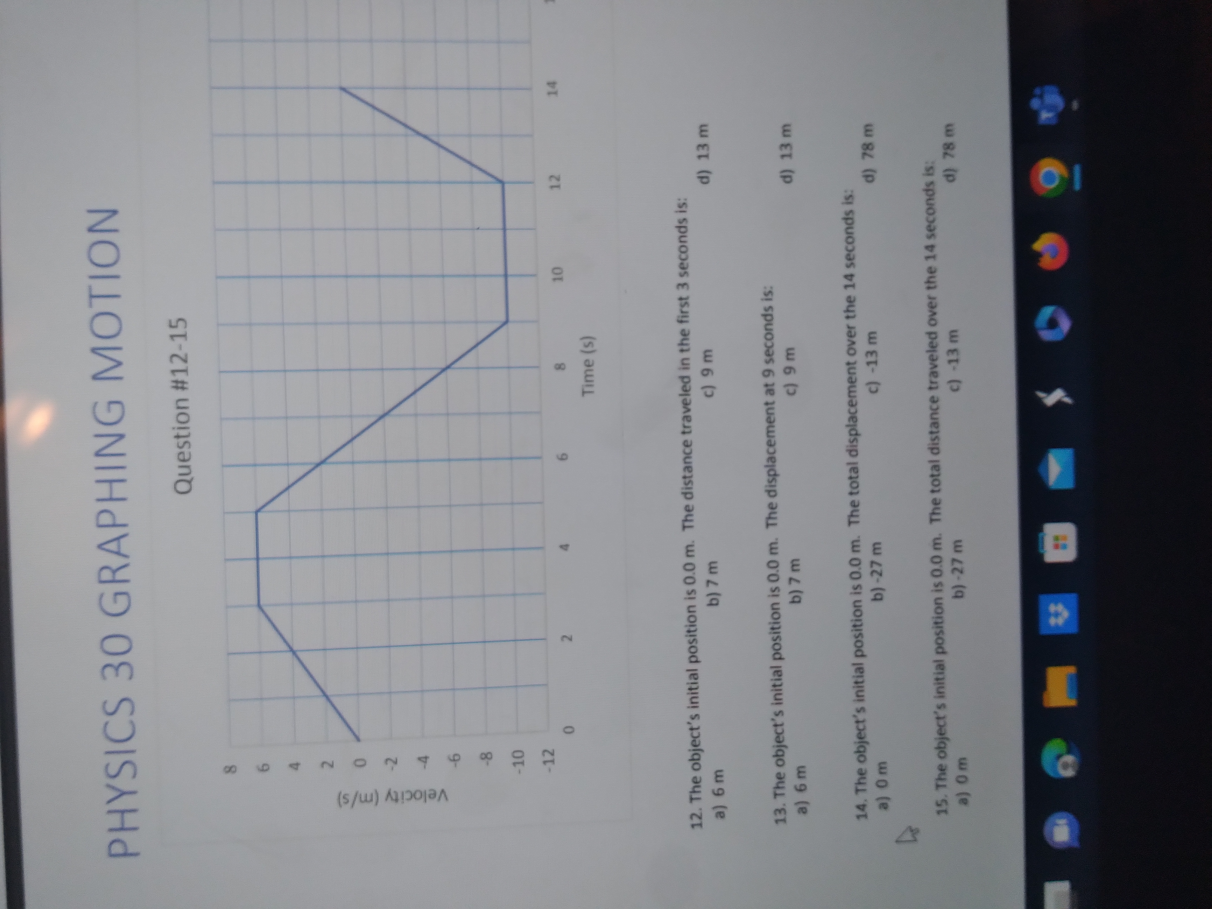 5 seconds is: a) 5m/s b) -5 m/s c) 7.5 m/s d)
