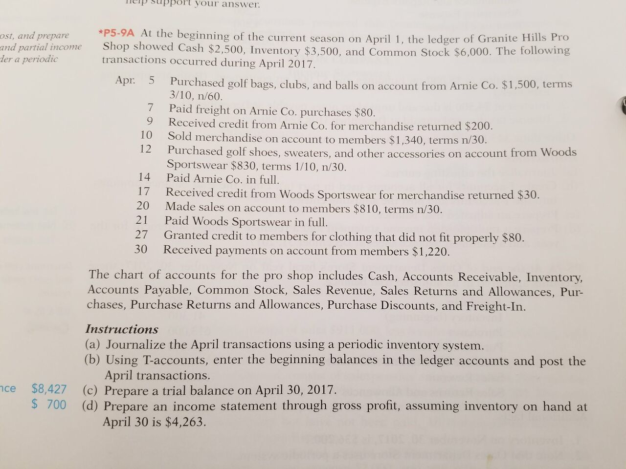 os.', and prepare and partial incomne ler a periodic $8,427 $ 700