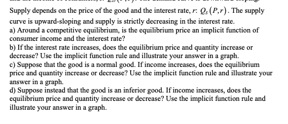 Please help solves this.In a competitive market for a good, demand and