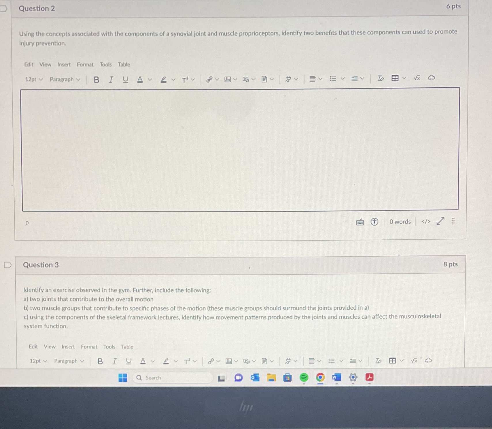 Question 2 6 pts Using the concepts associated with the components
