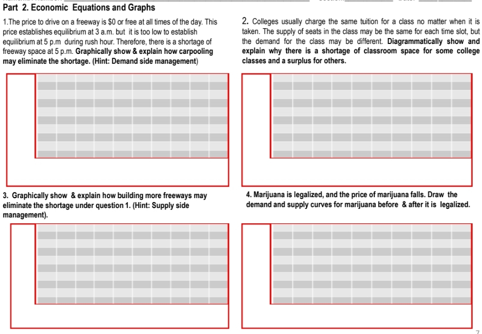 I only need question 1 and 3 Part 2. Economic Equations and