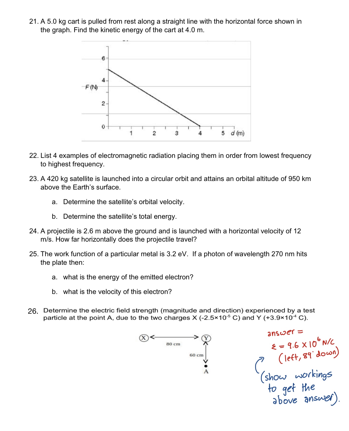 The initial acceleration of the first particle is 7.0 m/s2 and that