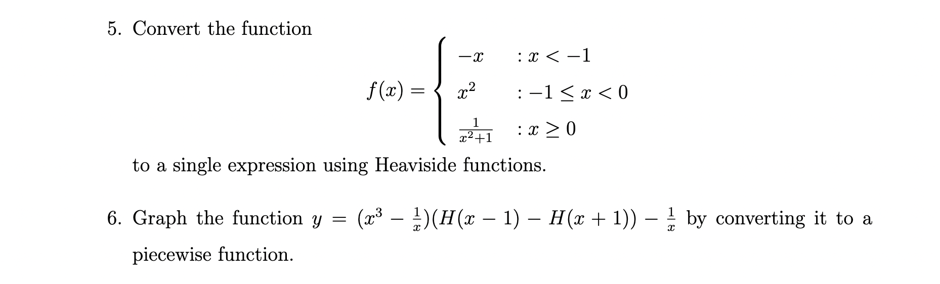 5. Convert the function x 2 1 2+1 to a single expression