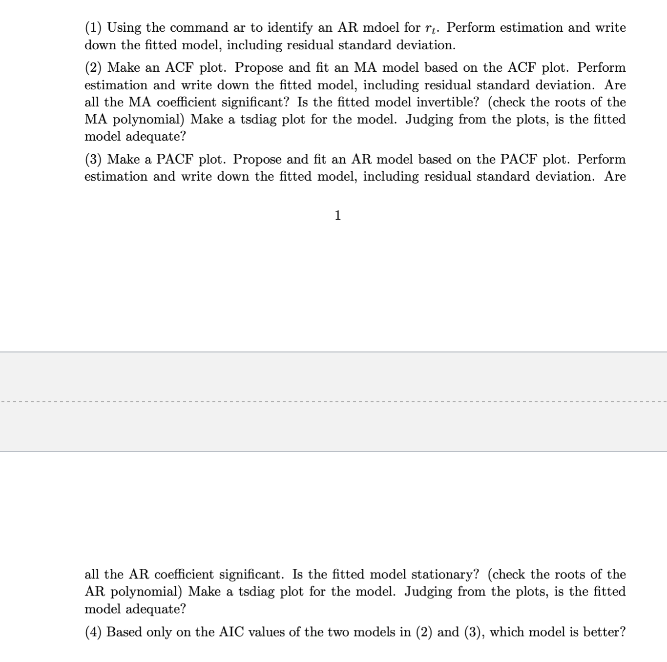 stationary? Why and why not. (3) Let Vt = = EXt-j .