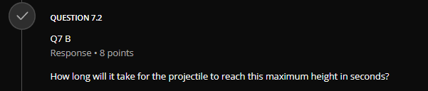 resistance and the projectile has not hit the ground) 2m/s O 8m/s
