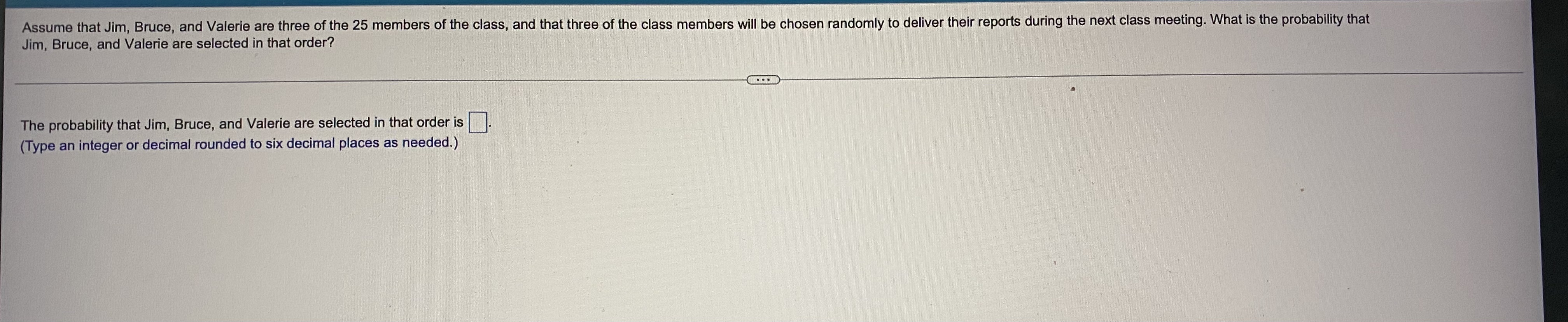 consists of a female junior and a male sophomore? The probability is.