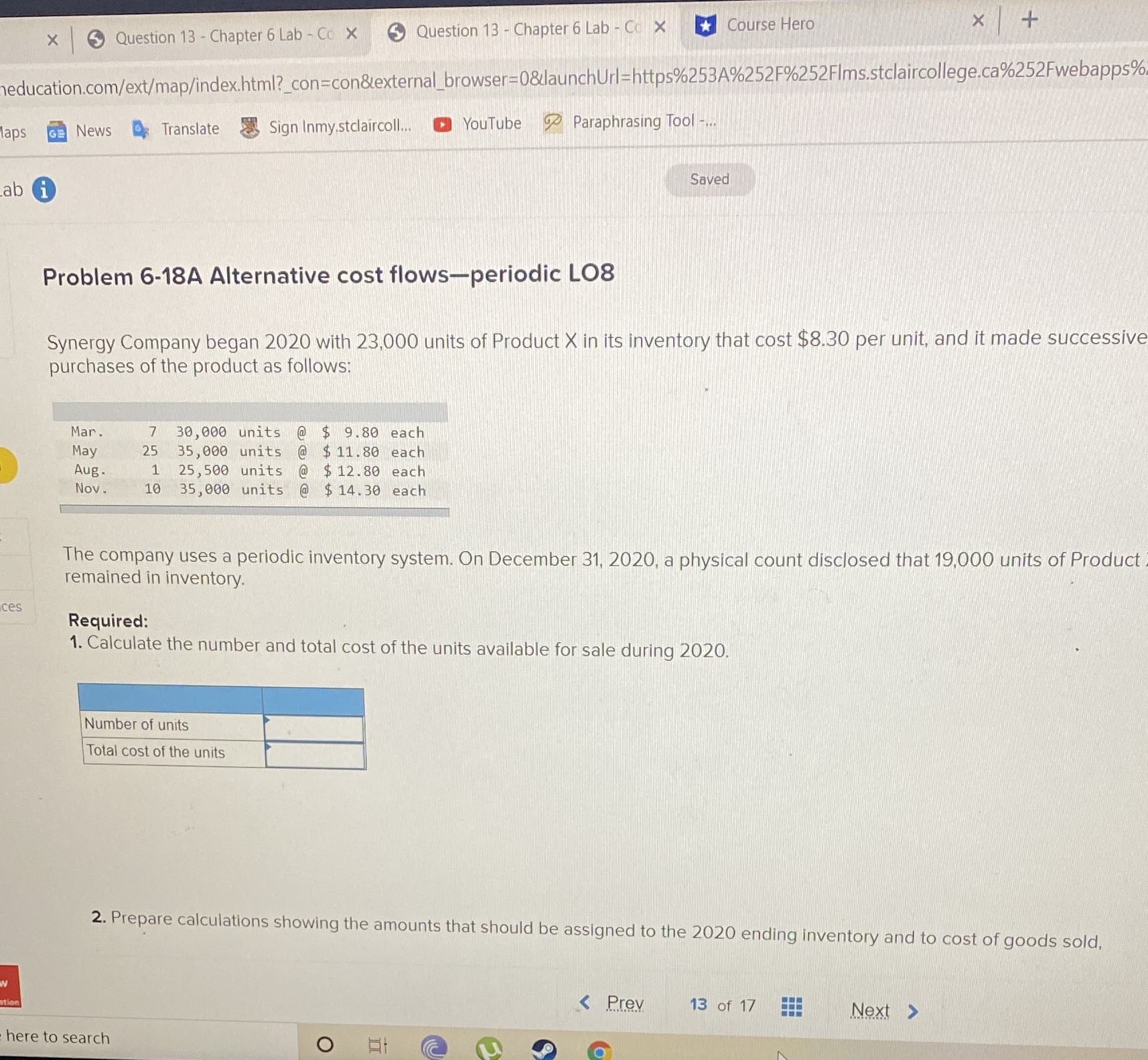 Question 13 - Chapter 6 Lab - Co x 5 Question
