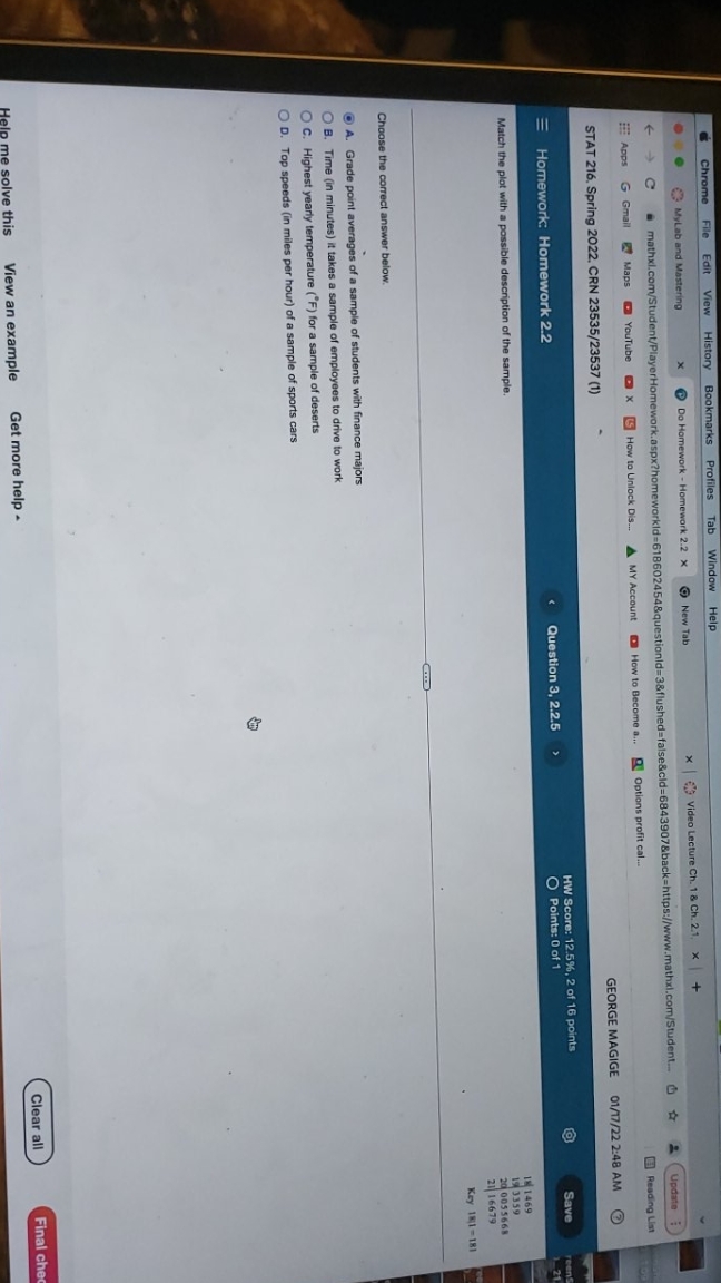 help please Chrome File Edit View History Bookmarks Profiles Tab Window MyLab
