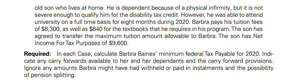 There are seven independent cases which follow. Each case involves various assumptions