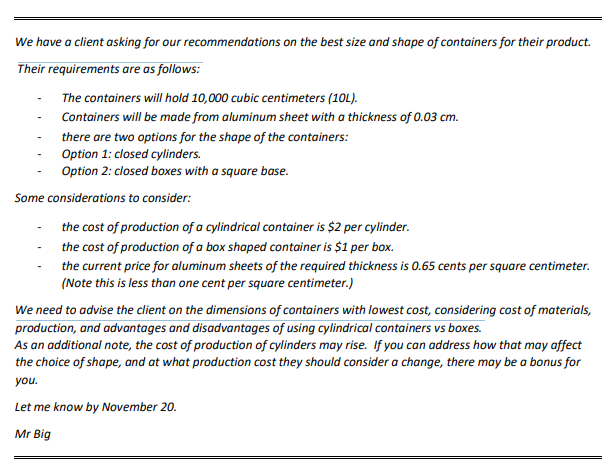  We have a client asking for our recommendations on the best