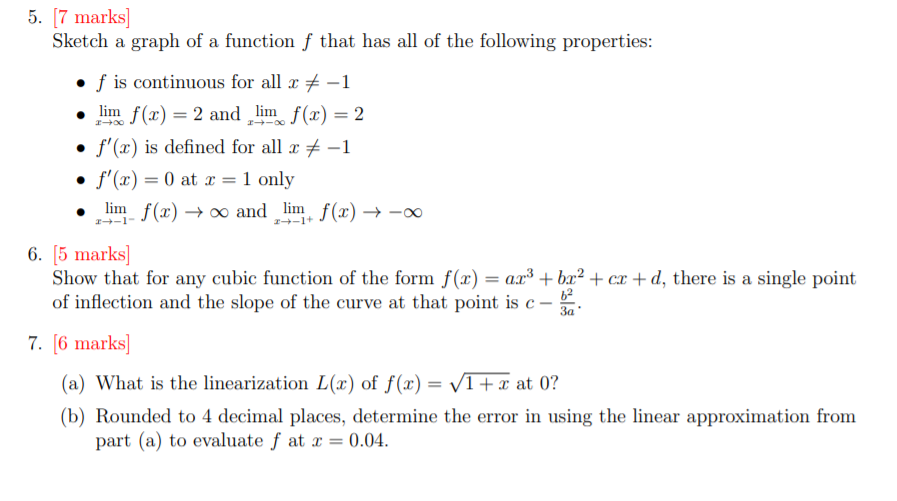 has all of the following properties: - f is continuous for all