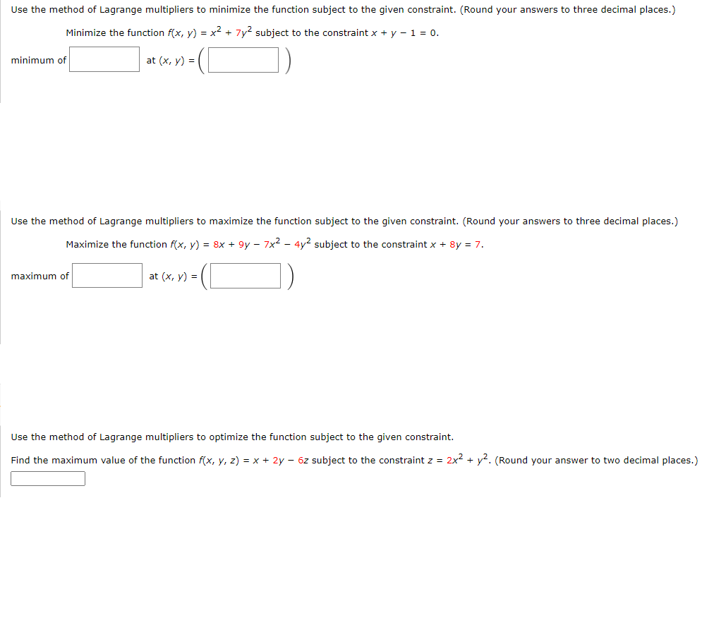 need help to solve, please see attached Use the method of Lagrange