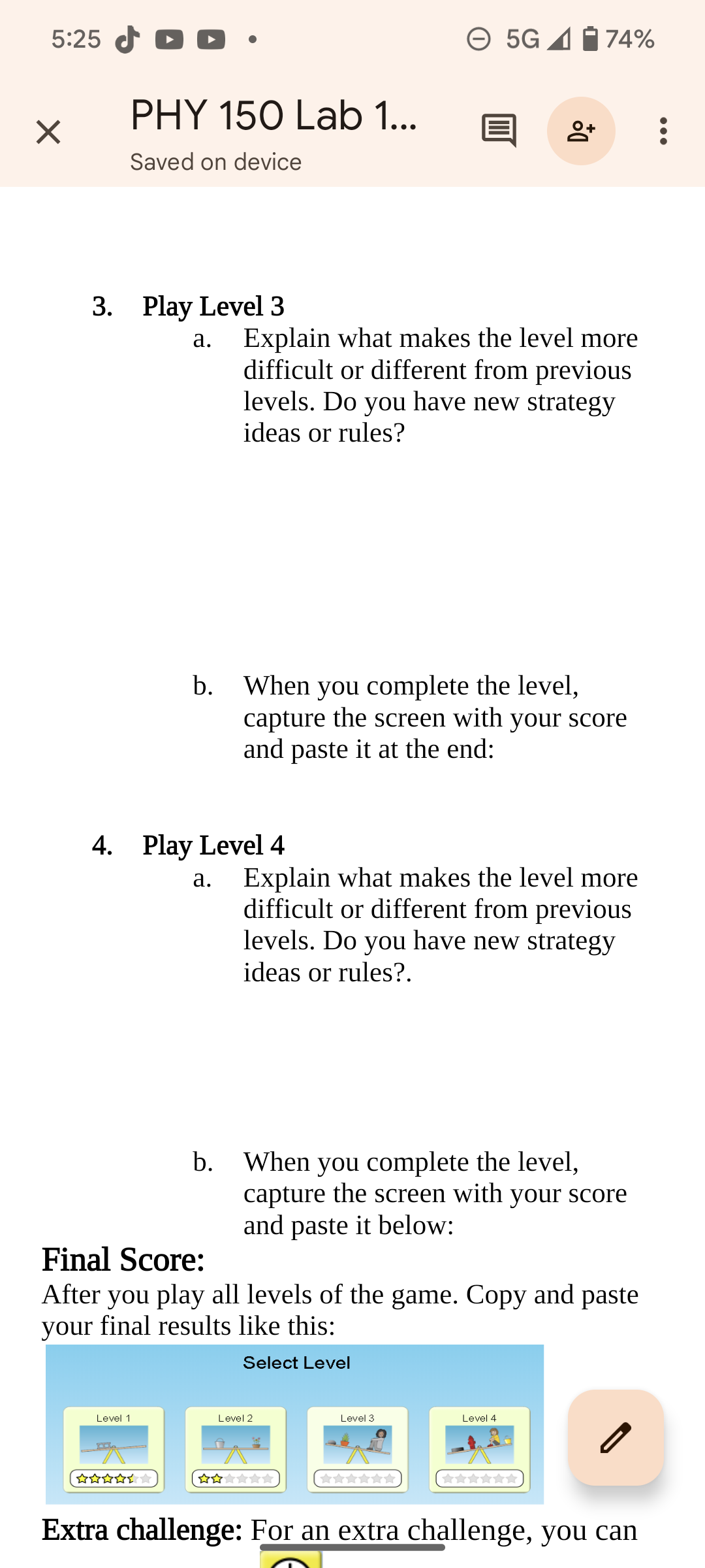 other ideas to make you get a better score? b. When you