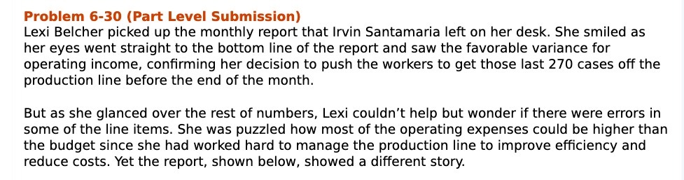 Problem 6 - 30 ( Part Level Submission ) Lexi Belcher