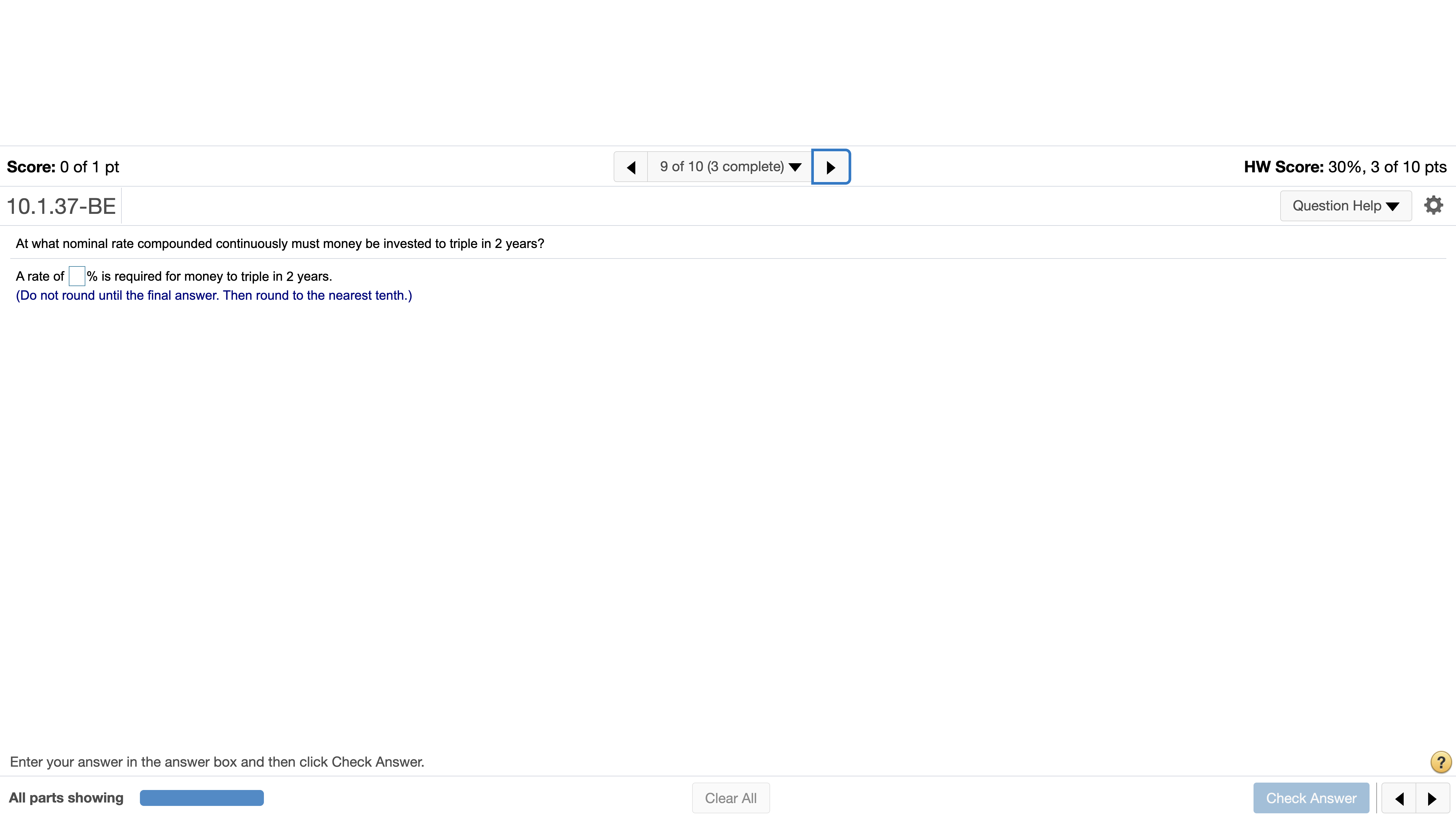 Question Help For y = 781x, find dy, given x = 9