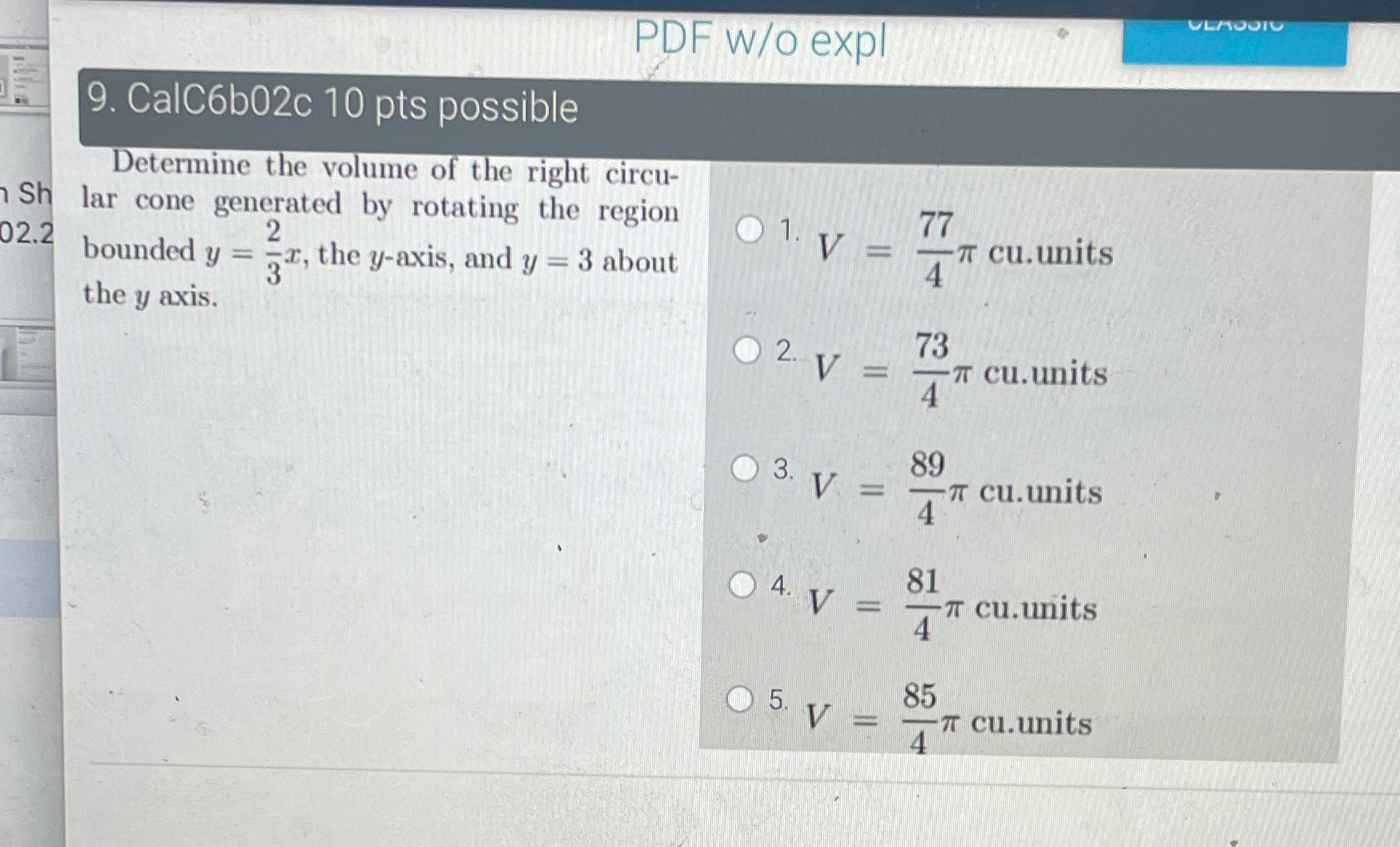 For question 9 how do I find volume VLADOIL PDF w/o expl