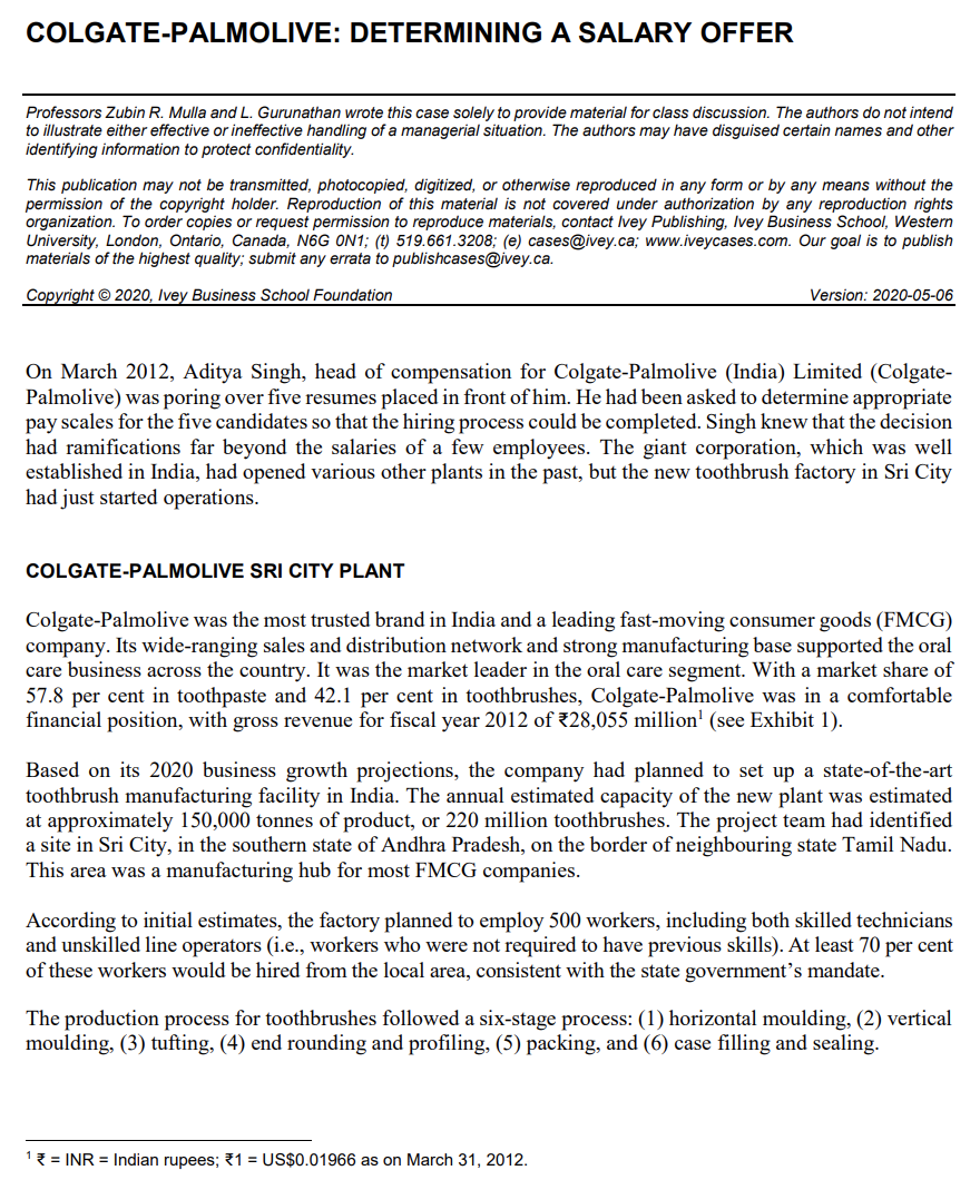 publish materials of the highest quality; submit any errata to publishcases@ivey.ca. Copyright