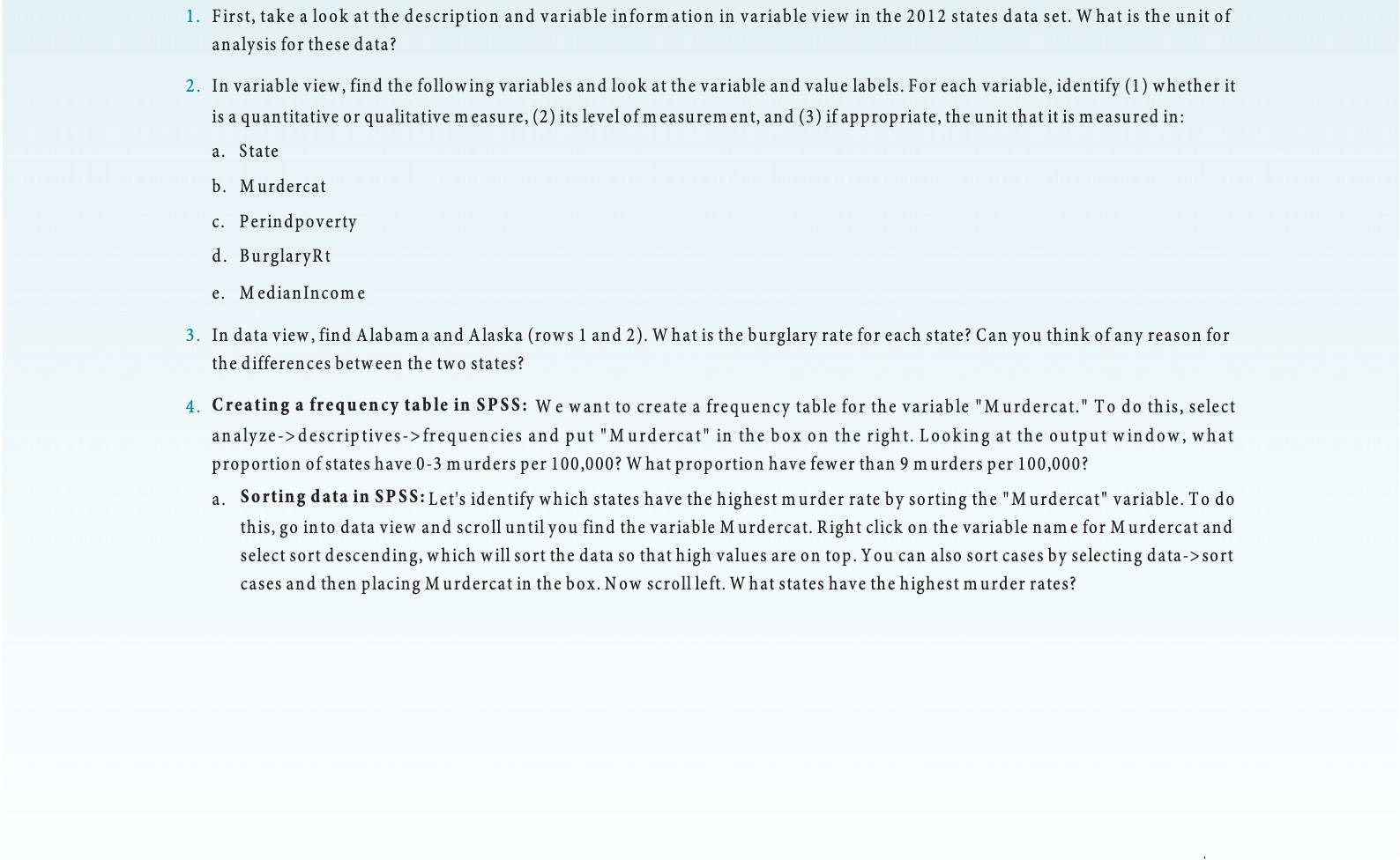 1. First, take a look at the description and variable information